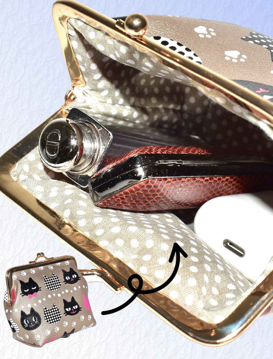 ネコがま口ミニポーチ