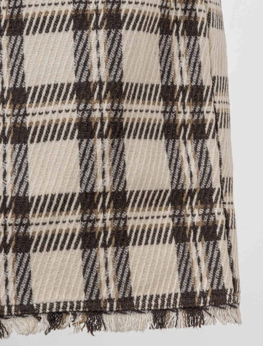 チェック柄フロントジップタイトスカート