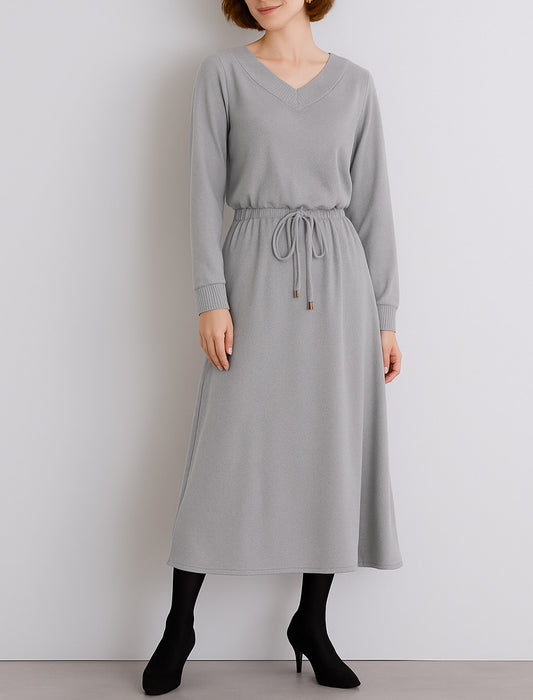 ウエストドロストニットワンピース