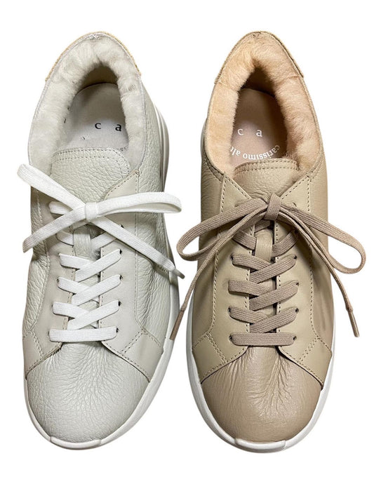 一枚革メリノムートン　軽量スニーカー