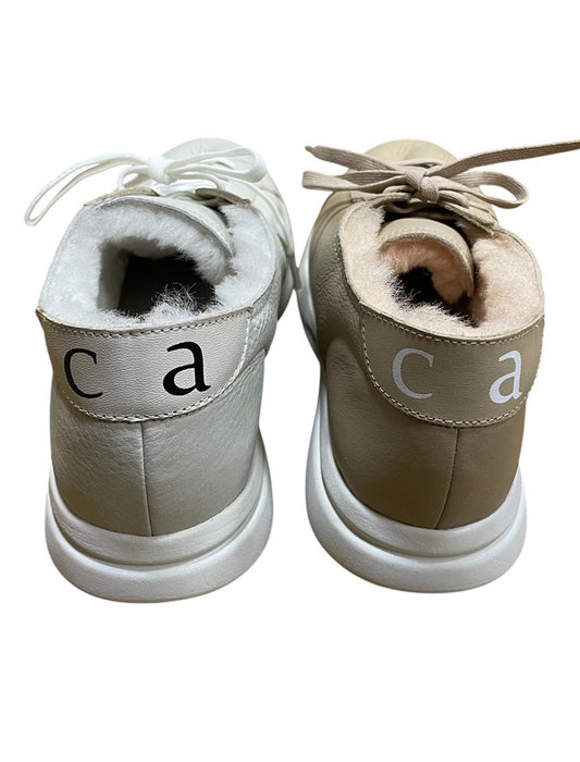 一枚革メリノムートン　軽量スニーカー