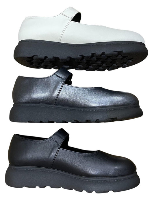 牛革 モダンタルトソール メリージェーンシューズ