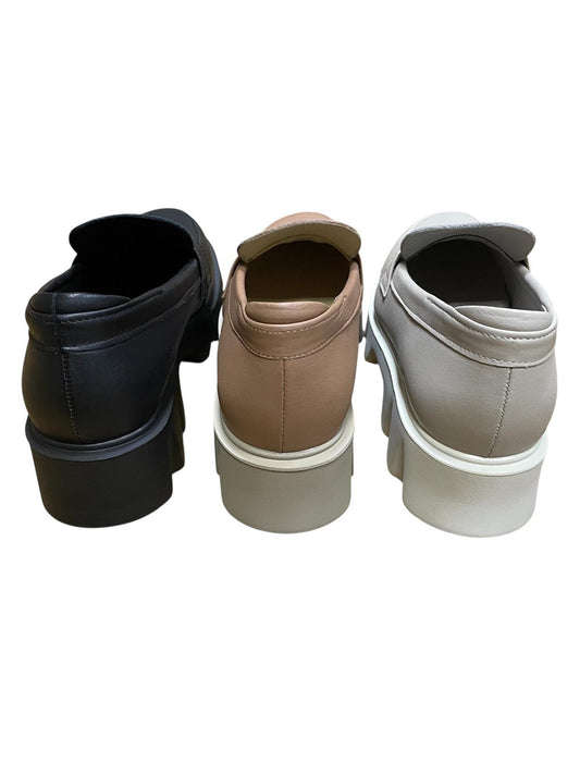 牛革　タルトソール モダンローファー