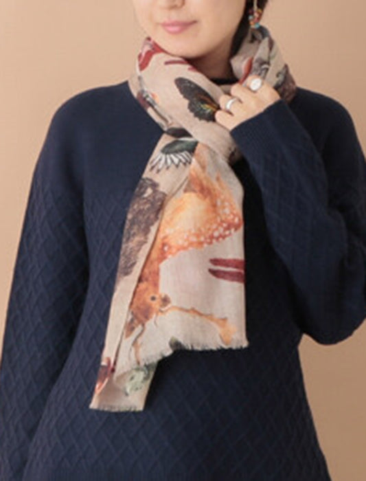 ウールシルク アニマルショール