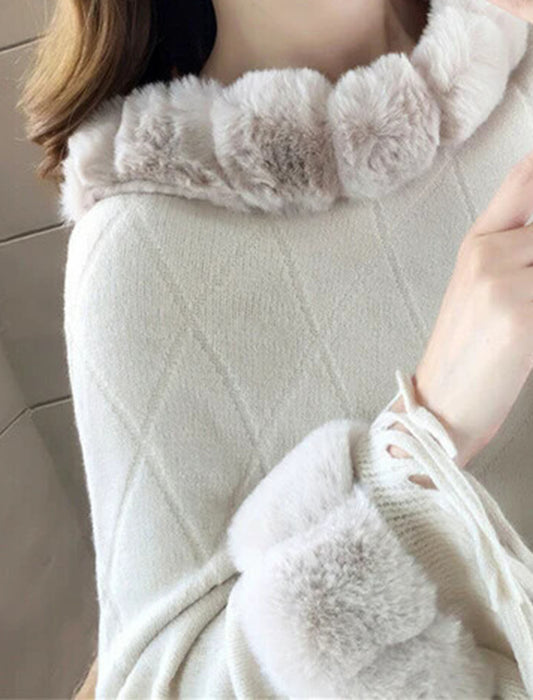 【近日入荷】フリンジ付きあったかおしゃれマント※ブラックは2月中旬入荷予定