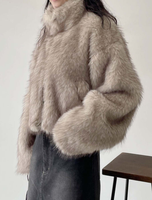 フェイクファーショート丈ジャケット