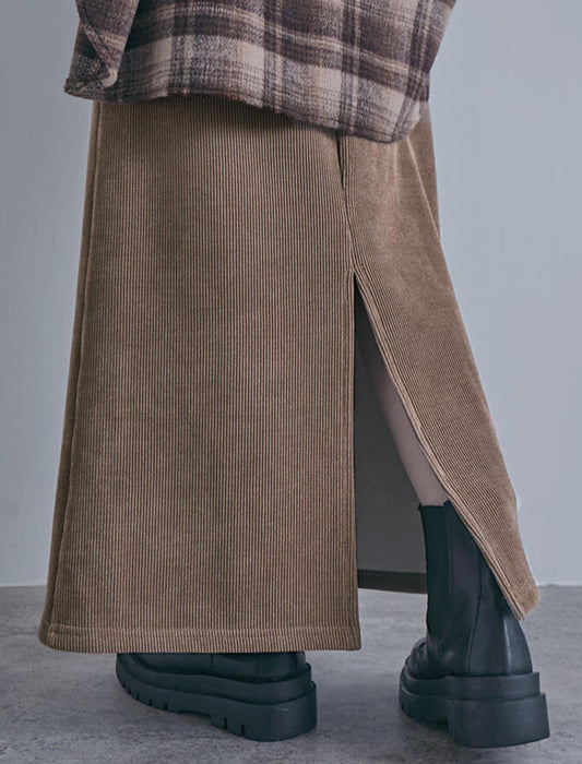 あったかフリース裏地コーディロイスカート
