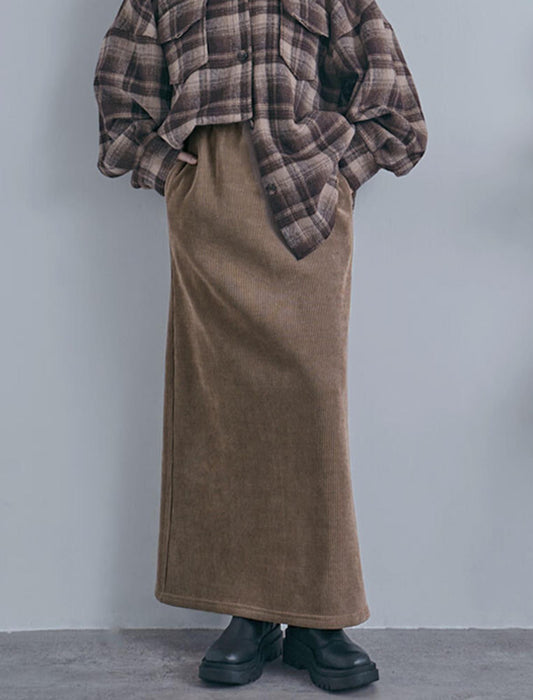 あったかフリース裏地コーディロイスカート