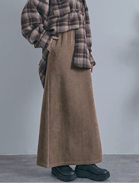 あったかフリース裏地コーディロイスカート