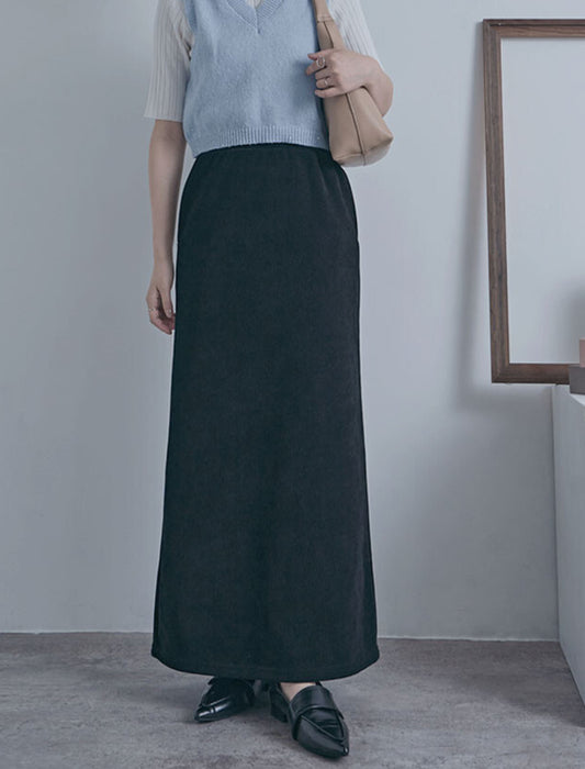 あったかフリース裏地コーディロイスカート