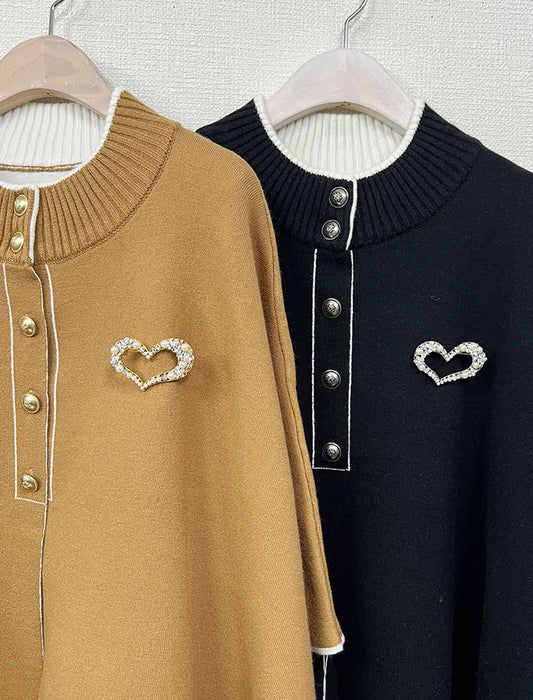 ハートモチーフエレガントブローチ