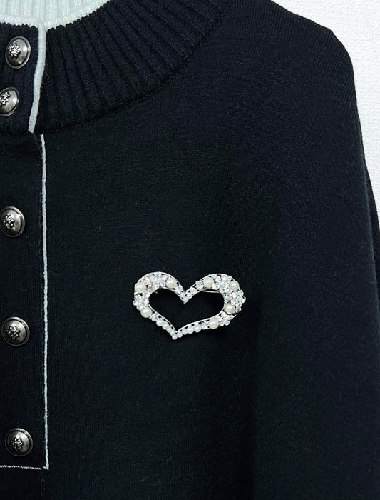 ハートモチーフエレガントブローチ