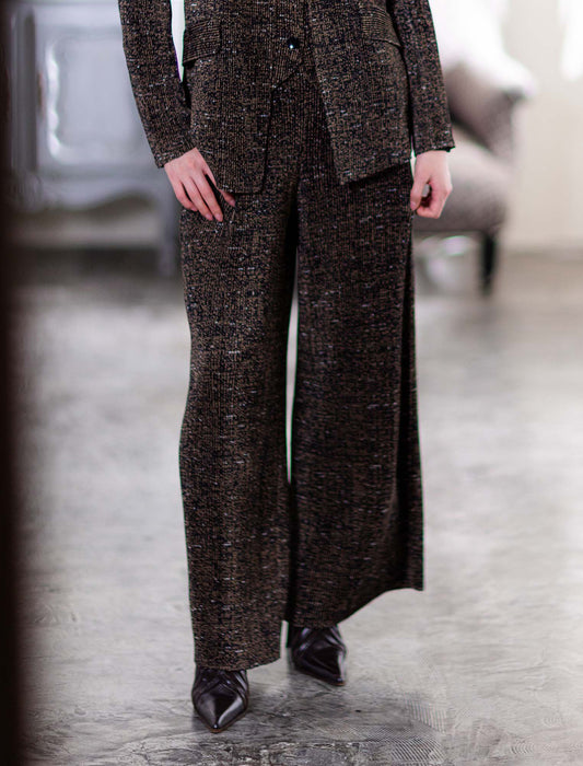 ＜SPECCHIO＞シャトルプリーツ　ワイドパンツ