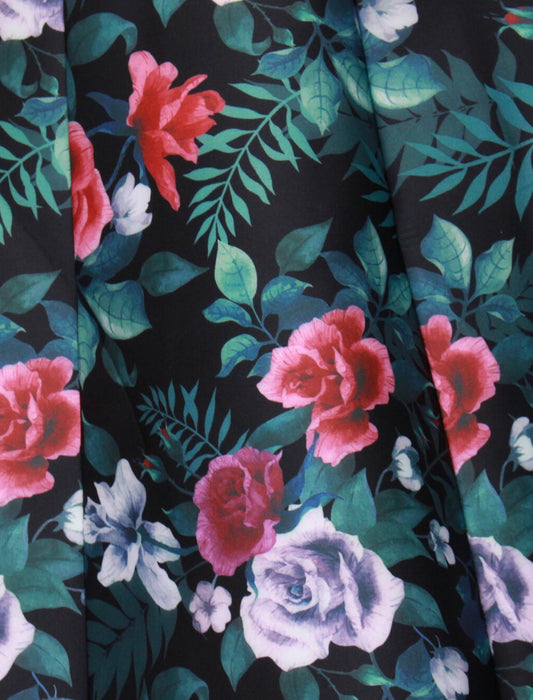 ボタニカルフラワープリントフレアースカート