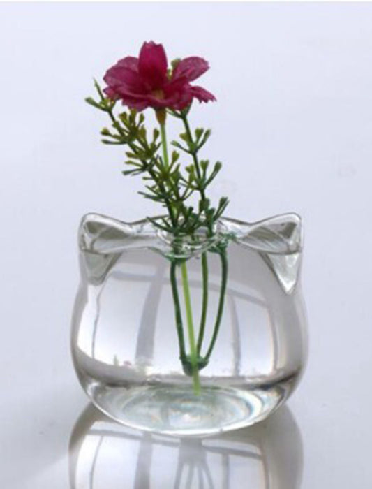 キャットガラスミニフラワーベース