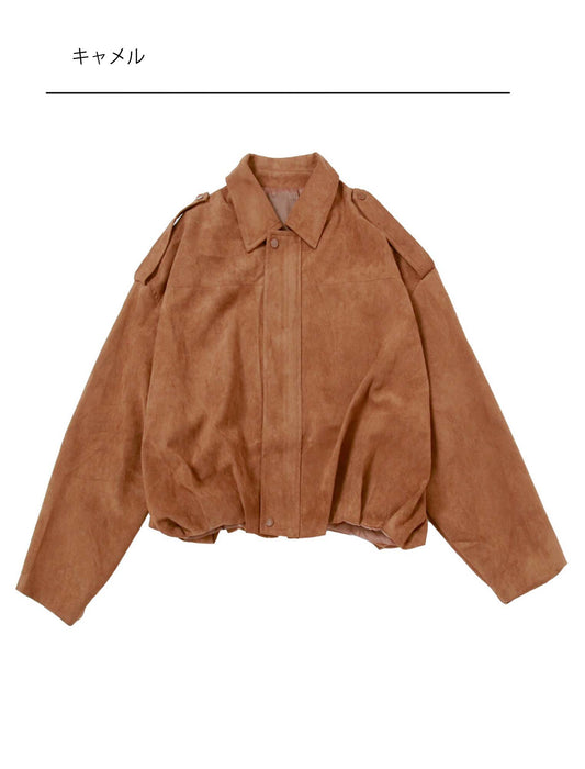 ステンカラースエードブルゾン