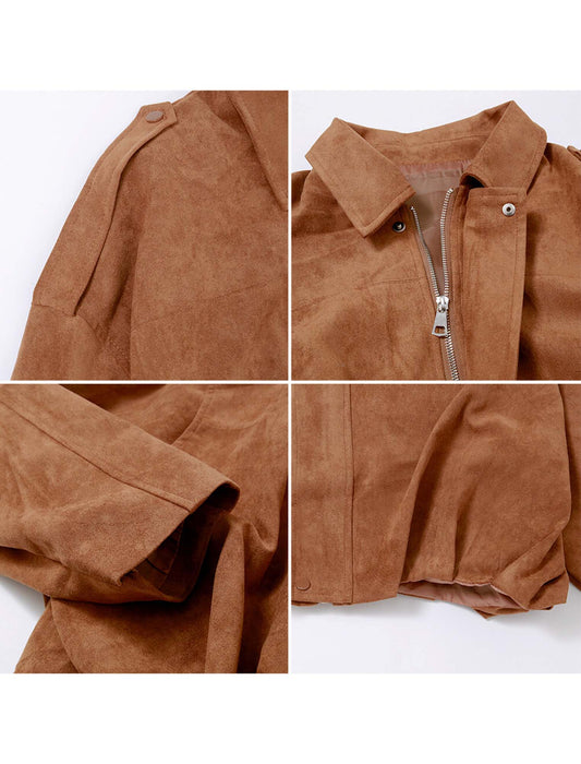 ステンカラースエードブルゾン