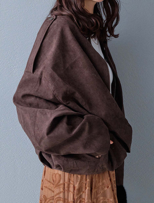 ステンカラースエードブルゾン