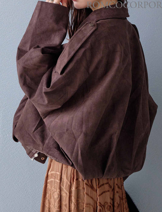 ステンカラースエードブルゾン