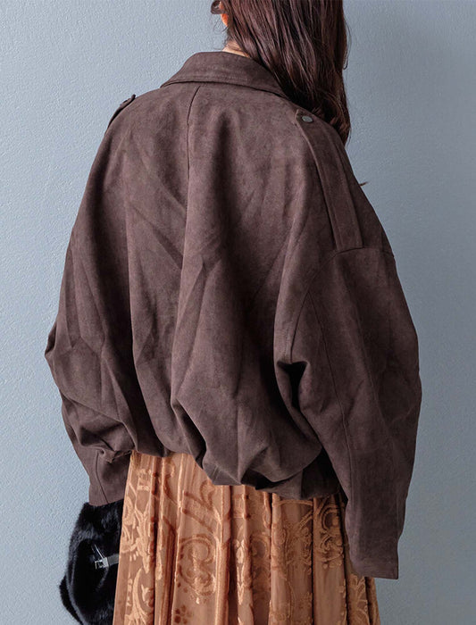 ステンカラースエードブルゾン
