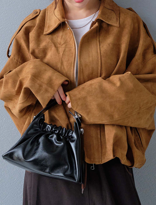 ステンカラースエードブルゾン