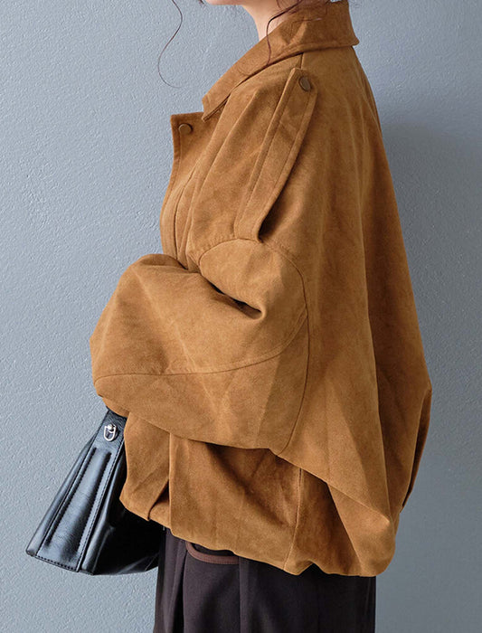 ステンカラースエードブルゾン