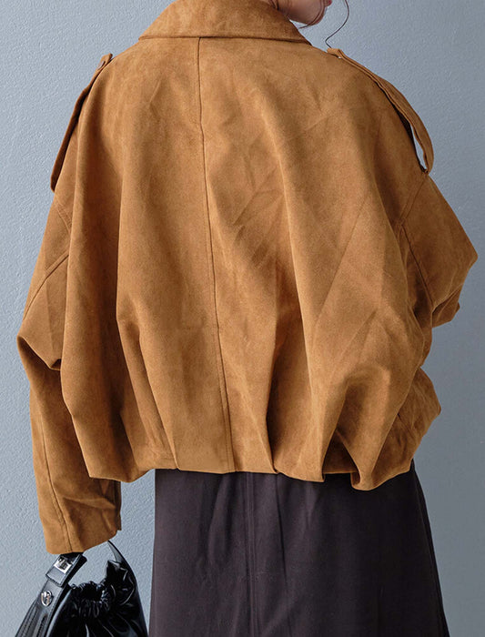 ステンカラースエードブルゾン