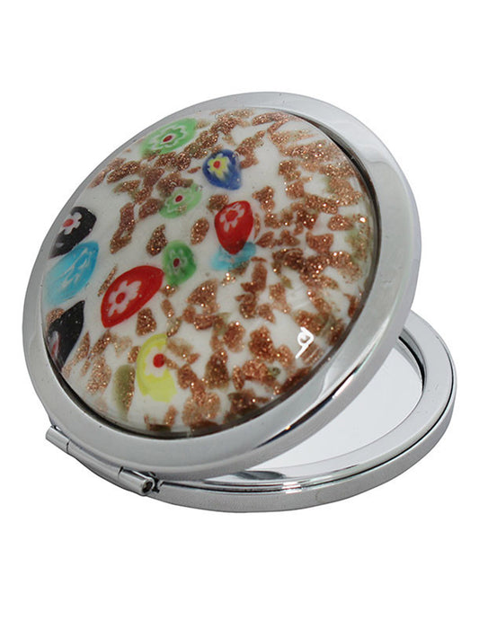 ベネチアンガラス風のコンパクトミラー 拡大鏡