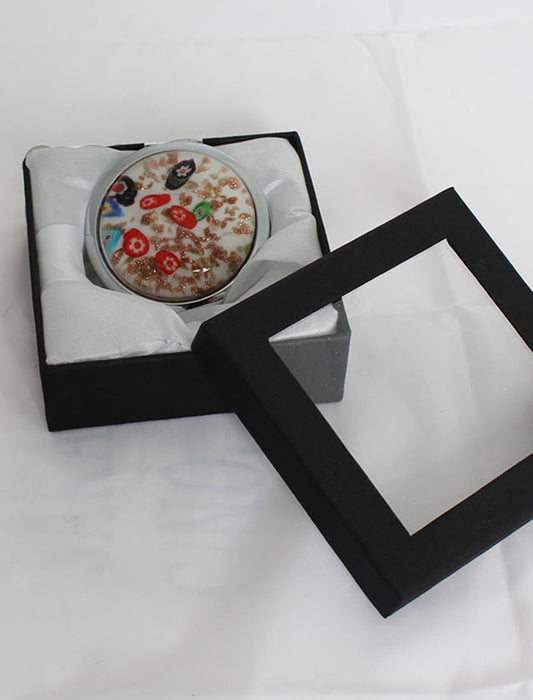 ベネチアンガラス風のコンパクトミラー 拡大鏡