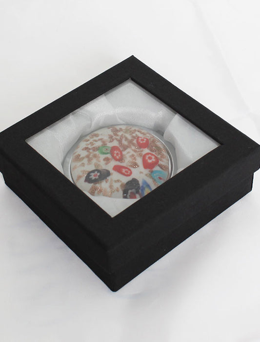 ベネチアンガラス風のコンパクトミラー 拡大鏡