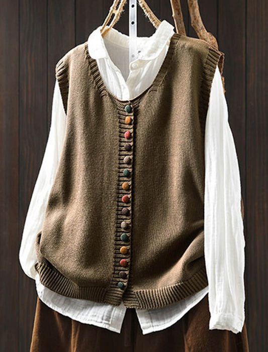 カラフルボタンカラーニットベスト | Northmall（ノースモール）暮らし