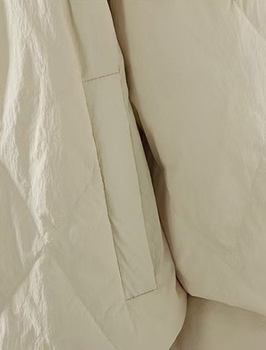 フラワーモチーフ付フリルヘムキルティングショートブルゾン