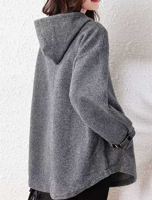 大人可愛い ハーフジップ・フーディーチュニック