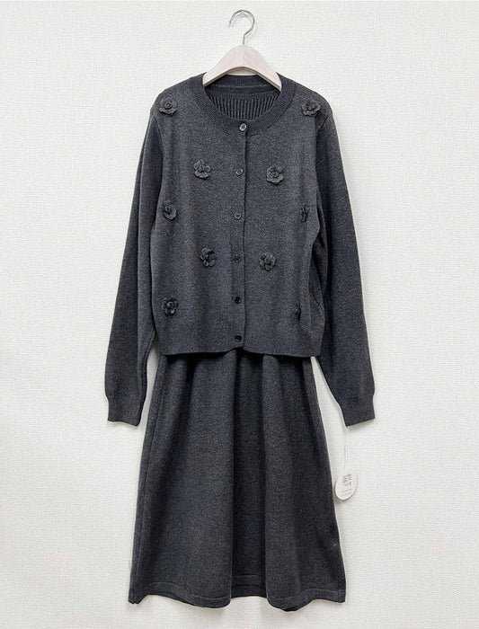 Aラインワンピース＆ショートカーディガンセット