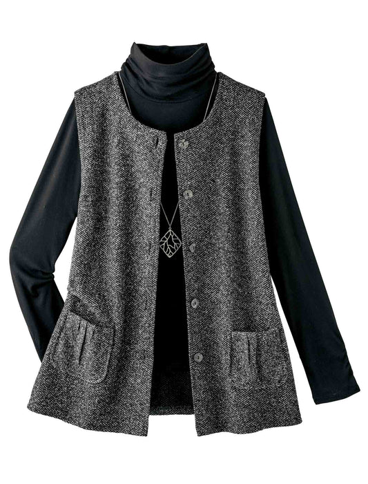 【受注】ツイード調カットソーベスト