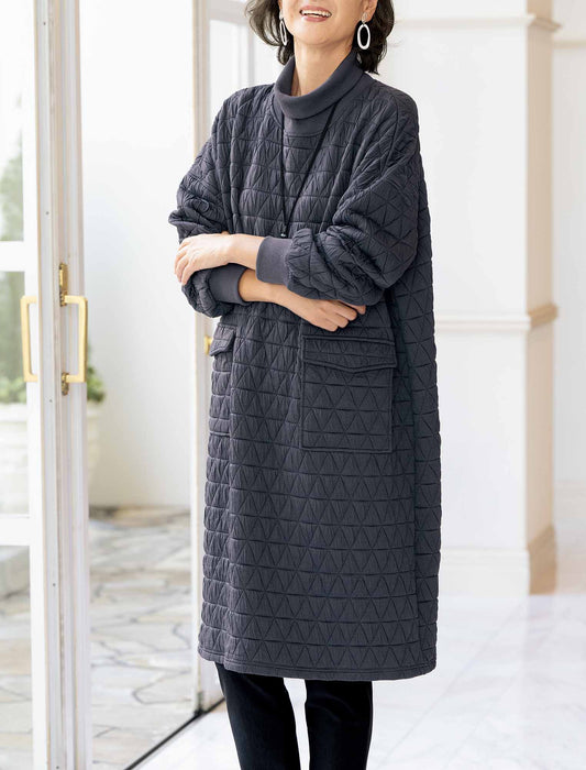 【受注】リブ使いキルトワンピース