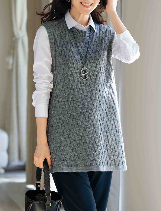 【受注】変化編みチュニックベスト