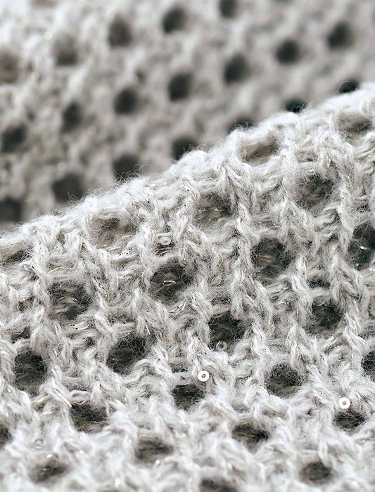 【受注】スパンコール糸使いメッシュ編みベスト