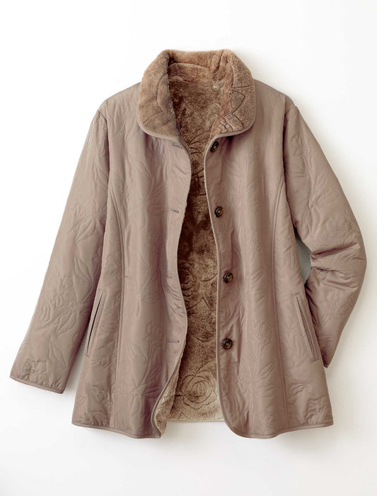 【受注】裏ボア花柄キルトジャケット