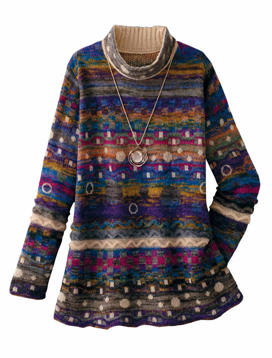 【受注】かすりジャカードロングセーター