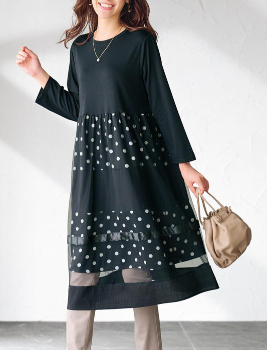 【受注】異素材重ねチュニックワンピース