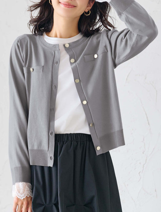 【受注】ゴールドボタンニットジャケット