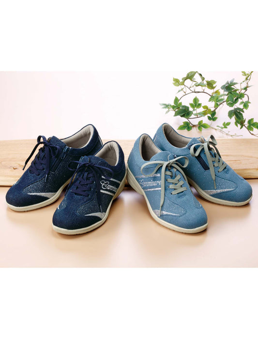 【受注】ラメ入りデニムウィーキングシューズ
