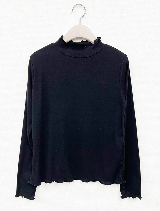 着回し万能大人可愛いメロウフリルハイネックカットソー