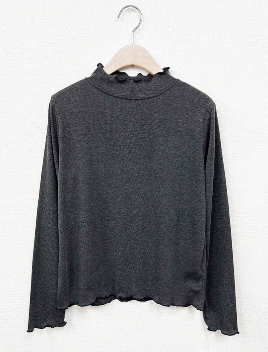 着回し万能大人可愛いメロウフリルハイネックカットソー