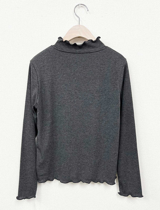 着回し万能大人可愛いメロウフリルハイネックカットソー