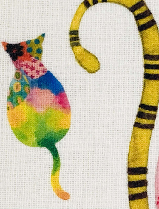 花と親子猫ちゃんハンカチ