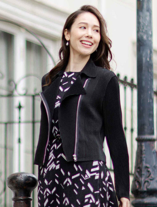 ＜SPECCHIO＞シャトルプリーツ ライダースジャケット