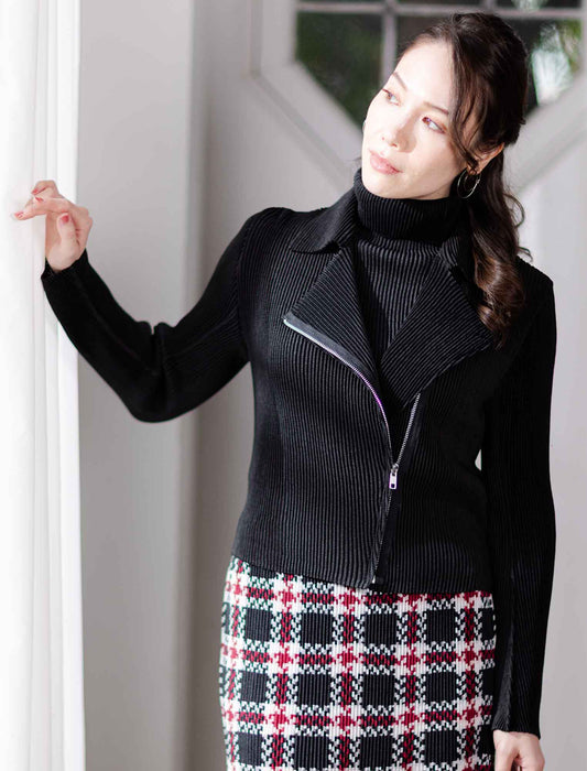 ＜SPECCHIO＞シャトルプリーツ ライダースジャケット