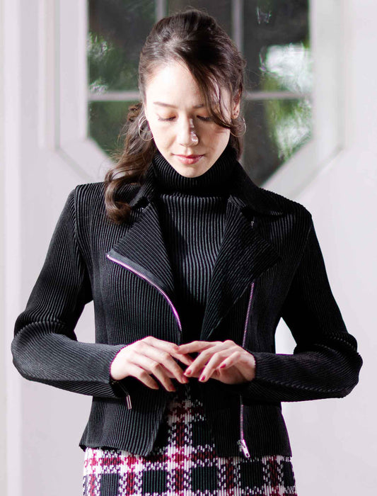 ＜SPECCHIO＞シャトルプリーツ ライダースジャケット